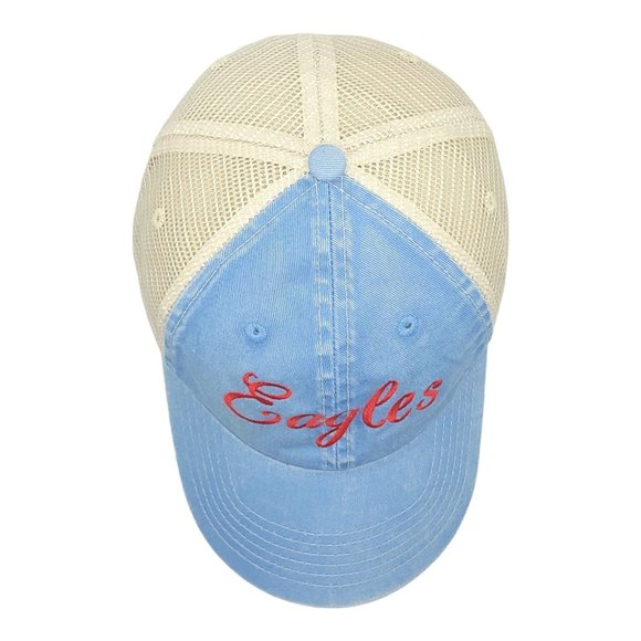Eagles Denim Embroidered Mesh Snapback Cap Trucker Baseball Hat Comfort Colors - Picture 6 of 12